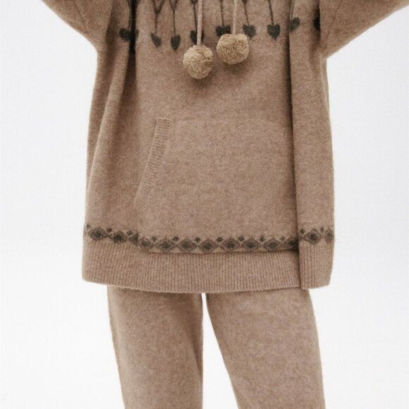 ZARA FLARED WOOL BLEND PANTS - Picture 4 of 5